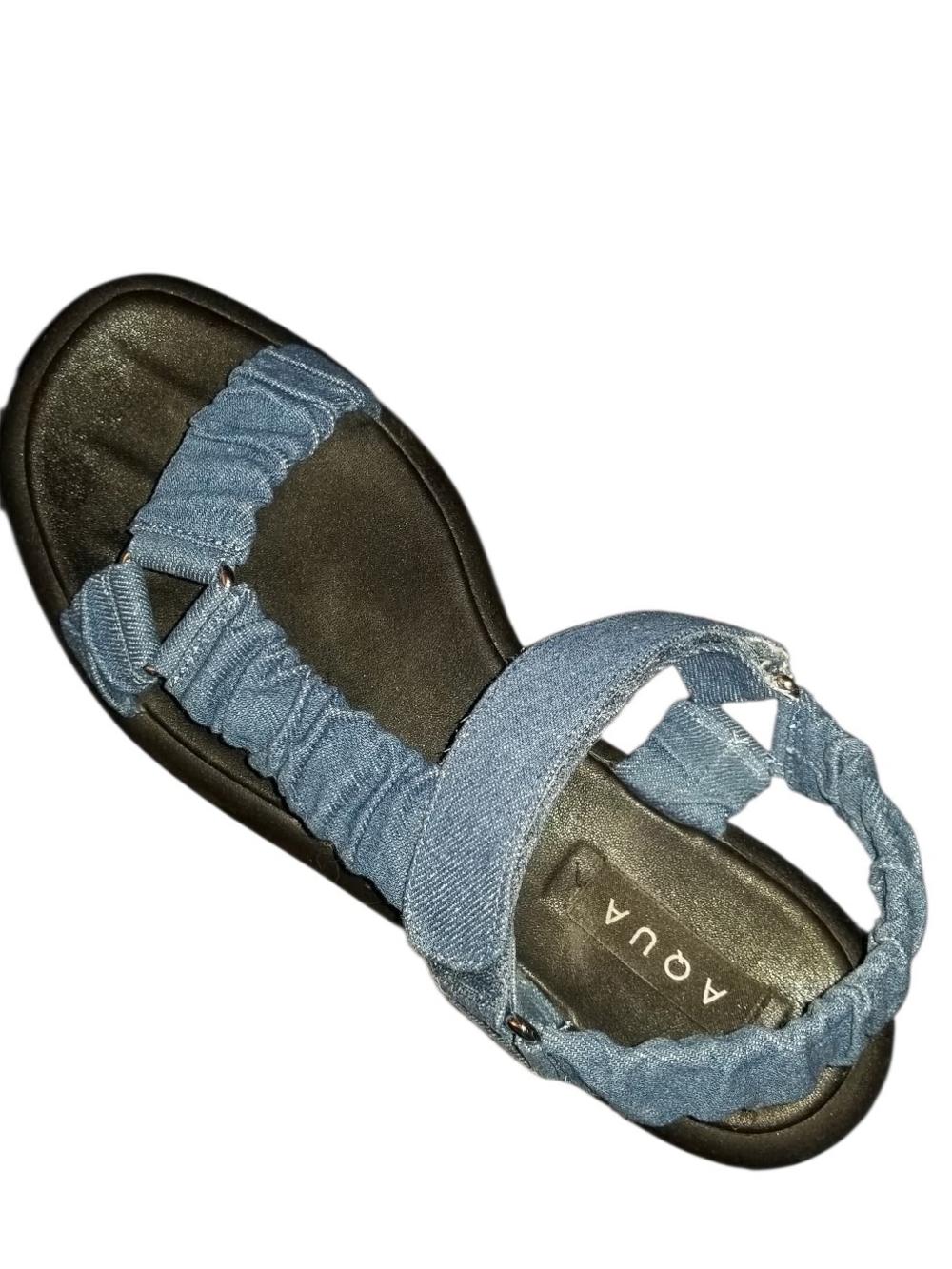 Aqua Tenley Platform Denim Sandals. Color Indigo Blue. Size 10. - Picture 6 of 9
